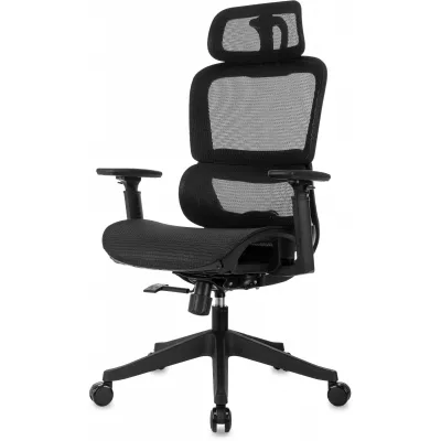 Кресло эргономичное Бюрократ 831 черный сетка с подголов. крестов. пластик