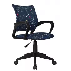 Кресло детское Бюрократ Burokids 1 темно-синий зодиак крестов. пластик пластик черный