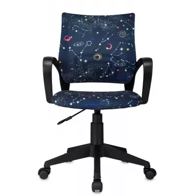 Кресло детское Бюрократ Burokids 1 темно-синий зодиак крестов. пластик пластик черный