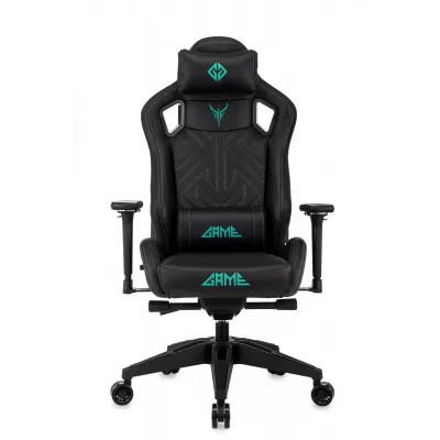 Кресло игровое Knight Titgame черный экокожа с подголов. крестов. пластик