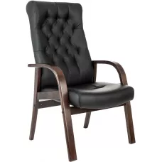 Кресло Бюрократ T-9928WALNUT-CF черный кожа на ножках дерево