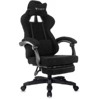 Кресло игровое Knight Lord/F черный экомех крестов. пластик подст.для ног