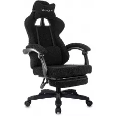 Кресло игровое Knight Lord/F черный экомех крестов. пластик подст.для ног