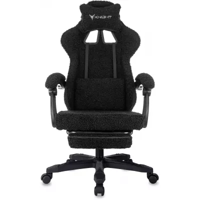 Кресло игровое Knight Lord/F черный экомех крестов. пластик подст.для ног