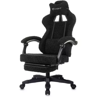 Кресло игровое Knight Lord/F черный экомех крестов. пластик подст.для ног