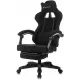 Кресло игровое Knight Lord/F черный экомех крестов. пластик подст.для ног