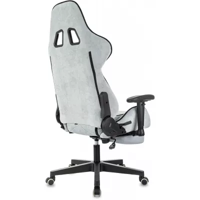 Кресло игровое Zombie Drift/F серо-голубой/черный крестов. пластик подст.для ног