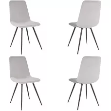 Стул для дома Бюрократ CH-K6_4 комплект 4шт св.серый Holland 09 металл черный на ножках (CH-K6_1/HL09_4)