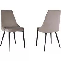 Стул для дома Бюрократ CH-K4_2 комплект 2шт т.бежевый Holland 61 металл черный на ножках (CH-K4_1/HL61_2)
