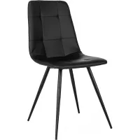 Стул для дома Бюрократ CH-K1_4 комплект 4шт экокожа черный металл черный на ножках (CH-K1_1/BLACK-PU_4)
