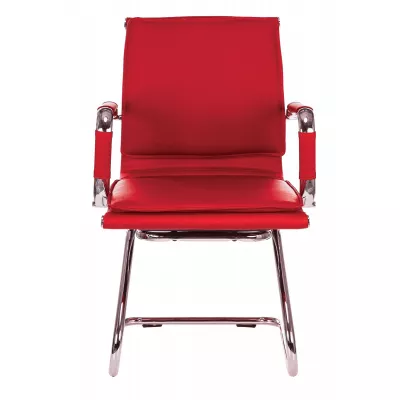 Кресло Бюрократ Ch-993-Low-V красный экокожа низк.спин. полозья металл хром