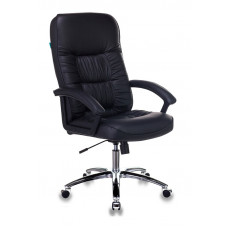 Кресло руководителя Бюрократ T-9908AXSN-AB черный кожа крестов. металл хром