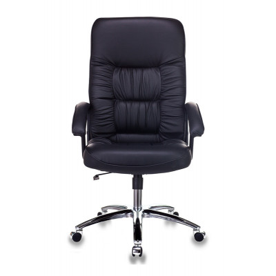 Кресло руководителя Бюрократ T-9908AXSN-AB черный кожа крестов. металл хром