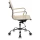 Кресло руководителя Бюрократ CH-883-LOW слоновая кость экокожа низк.спин. крестов. металл хром