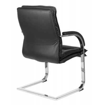 Кресло Бюрократ T-9927SL-LOW-V черный кожа низк.спин. полозья металл хром