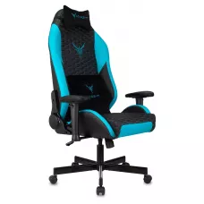 Кресло игровое Knight Neon черный/голубой соты экокожа с подголов. крестов. металл