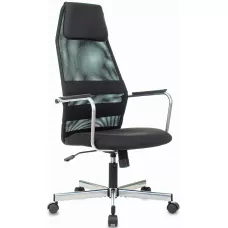 Кресло Бюрократ KB-5M черный TW-01 3C11 сетка/ткань с подголов. крестов. металл серебристый