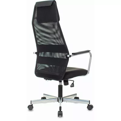 Кресло Бюрократ KB-5M черный TW-01 3C11 сетка/ткань с подголов. крестов. металл серебристый