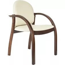 Стул Бюрократ Джуно светло-бежевый экокожа на ножках дерево