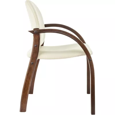 Стул Бюрократ Джуно светло-бежевый экокожа на ножках дерево