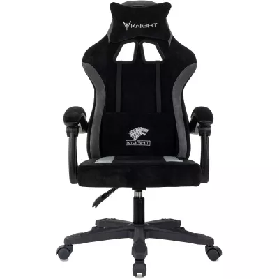 Кресло игровое Knight Wolf черный/серый крестов. пластик