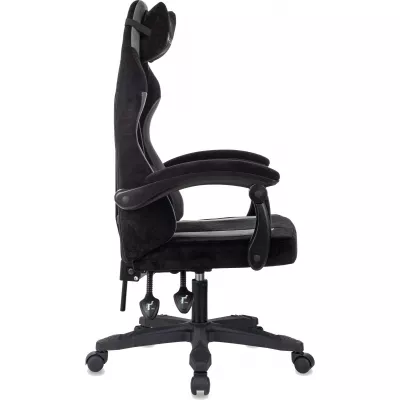 Кресло игровое Knight Wolf черный/серый крестов. пластик