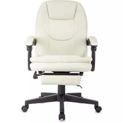 Кресло руководителя Бюрократ CH-868N-BF слоновая кость экокожа крестов. пластик подст.для ног