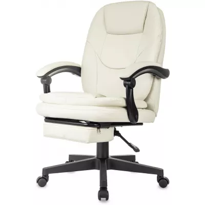Кресло руководителя Бюрократ CH-868N-BF слоновая кость экокожа крестов. пластик подст.для ног