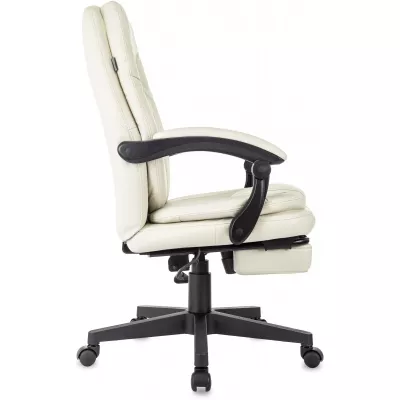 Кресло руководителя Бюрократ CH-868N-BF слоновая кость экокожа крестов. пластик подст.для ног