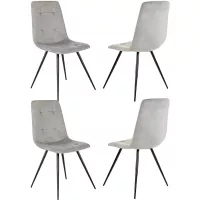 Стул для дома Бюрократ CH-K1_4 комплект 4шт св.серый Holland 09 металл черный на ножках (CH-K1_1/HL09_4)