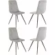 Стул для дома Бюрократ CH-K1_4 комплект 4шт св.серый Holland 09 металл черный на ножках (CH-K1_1/HL09_4)