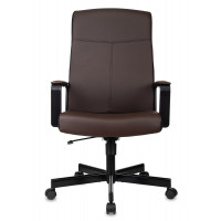 Кресло руководителя Бюрократ DOMINUS коричневый/черный экокожа крестов. металл