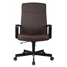 Кресло руководителя Бюрократ DOMINUS коричневый/черный экокожа крестов. металл