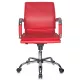 Кресло руководителя Бюрократ Ch-993-Low красный экокожа низк.спин. крестов. металл хром