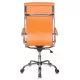 Кресло руководителя Бюрократ CH-993 оранжевый экокожа крестов. металл хром