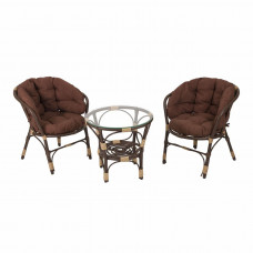 Багама Дуэт с коричневыми подушками (искусственный ротанг)