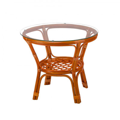 Стол круглый из натурального ротанга Маркос