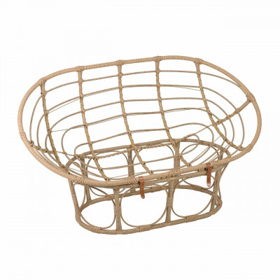 Диван Мамасан, искусственный ротанг, подушка серая