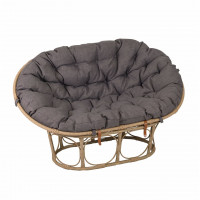 Диван Мамасан, искусственный ротанг, подушка серая