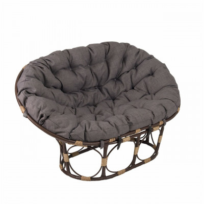 Диван Мамасан, искусственный ротанг, подушка серая