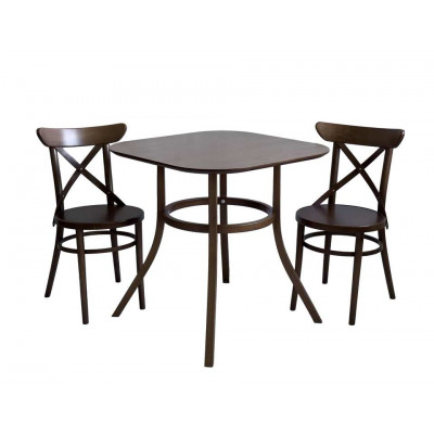 Стол обеденный Сатурн, квадратный, темный орех