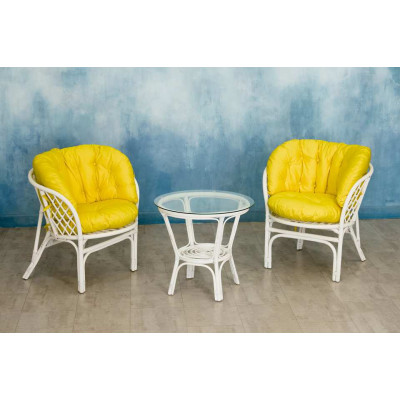 Багама Дуэт с желтыми подушками (стол круглый)