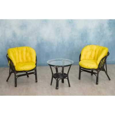 Багама Дуэт с желтыми подушками (стол круглый)