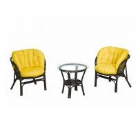 Багама Дуэт с желтыми подушками (стол круглый)