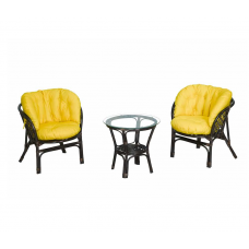 Багама Дуэт с желтыми подушками (стол круглый)