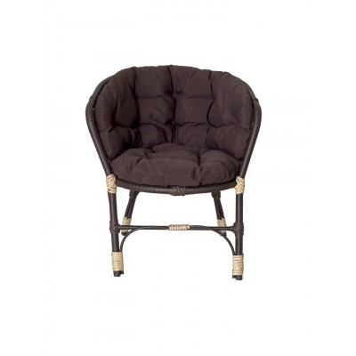 Комплект Багама с диваном и коричневыми подушками (искусственный ротанг)