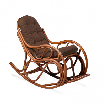 Кресло-качалка из ротанга 05/05, разборное (подушка коричневая)