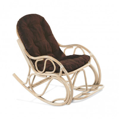 Кресло-качалка из ротанга 05/05, разборное (подушка коричневая)