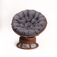 Кресло Папасан вращающийся с серой подушкой