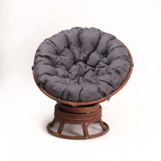 Кресло Папасан вращающийся с серой подушкой